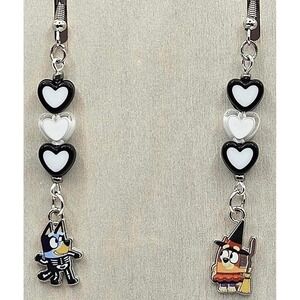 Bluey Cartoon Halloween Earrings Kids Dog Bingo Witch Jewelry Handmade